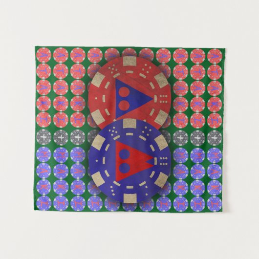 ATARI MARI Poker Chip Tapestry Wandteppich (Vorderseite (Horizontal))