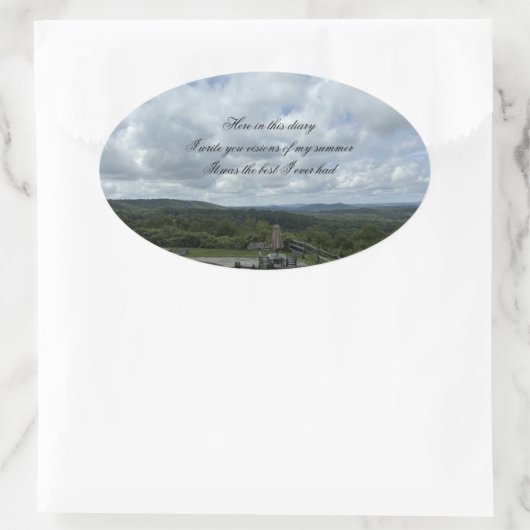 Atari*s Skyline Ovaler Aufkleber (Tasche)