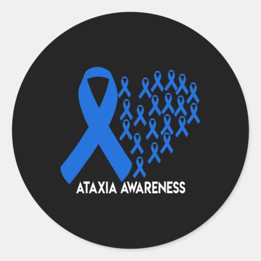 Ataxia Awareness Blue Band Geschenk Runder Aufkleber (Vorderseite)