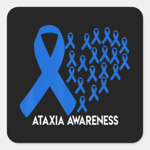 Ataxia Awareness Blue Band Geschenk T - Shirt31 Quadratischer Aufkleber