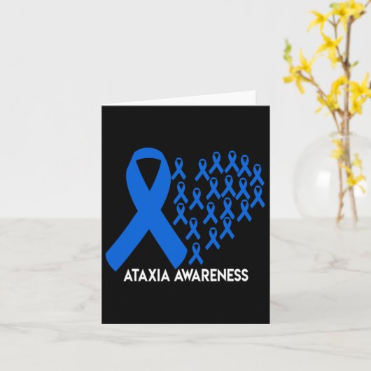 Ataxia Awareness Blue Ribbon Geschenk Karte (Gelbe Blume)