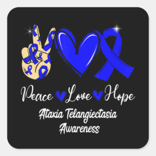 Ataxia Telangiectasia Bewusstsein Frieden Liebe Ho Quadratischer Aufkleber