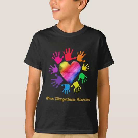 Ataxia Telangiectasia Bewusstsein Frieden Liebe Ho T-Shirt (Vorderseite)