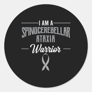 Ataxia Warrior Awareness Ribbon Sca Patient Runder Aufkleber