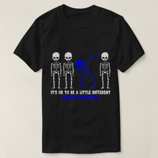 Ataxia Warrior Blue Ribbon Awareness disease hallo T-Shirt (Design vorne)