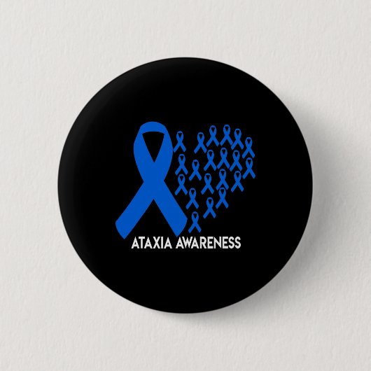 Ataxie-Bewusstsein Blaues Band-Geschenk Button (Vorderseite)