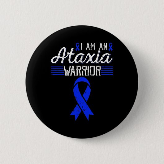Ataxii Warrior Blue Ribbon Awareness Button (Vorderseite)