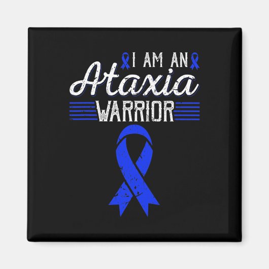 Ataxii Warrior Blue Ribbon Awareness Magnet (Vorne)