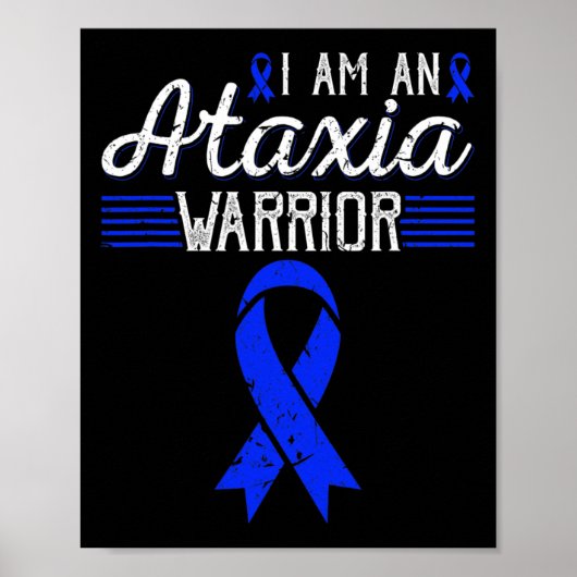 Ataxii Warrior Blue Ribbon Awareness Poster (Vorne)