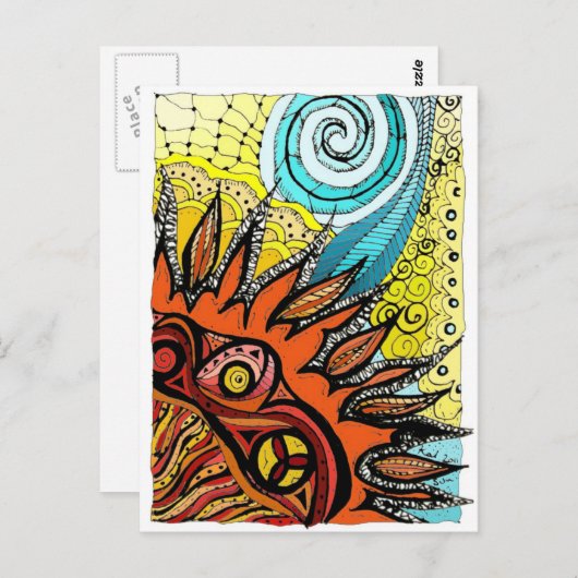 ATC-Sonne Postkarte (Vorne/Hinten)