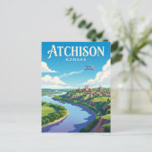 Atchison Kansas Postkarte (Stehend Vorderseite)