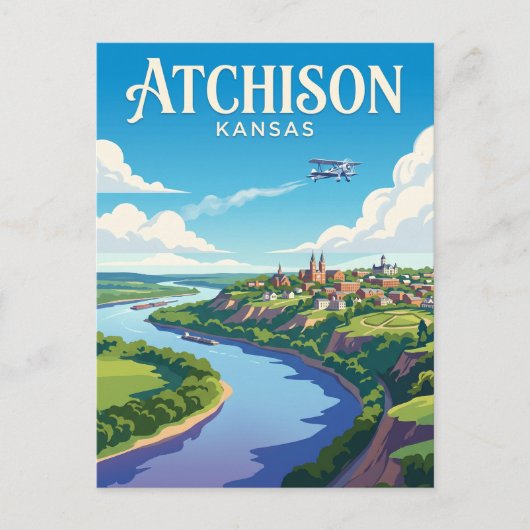 Atchison Kansas Postkarte (Vorderseite)