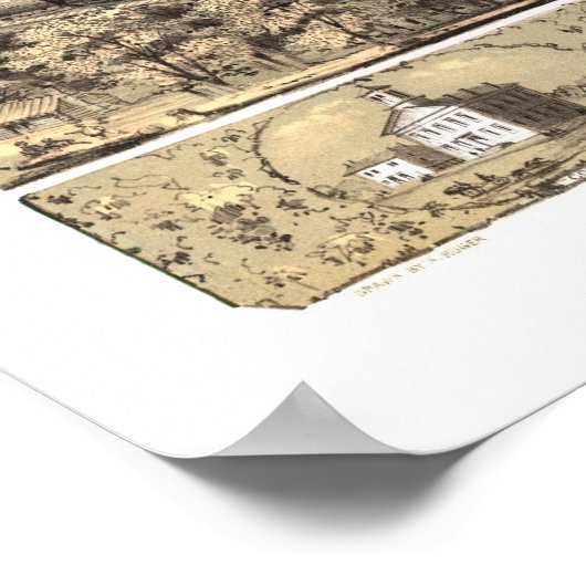 Atchison, KS Panoramic Karte - 1869 Poster (Ecke)