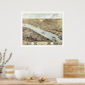 Atchison, KS Panoramic Karte - 1869 Poster (Küche)