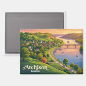 Atchison Riverfront Kansas Magnet (Vorderseite/Rückseite)