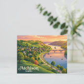 Atchison Riverfront Kansas Postkarte (Stehend Vorderseite)