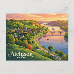 Atchison Riverfront Kansas Postkarte