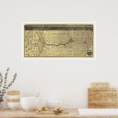 Atchison Topeka Santa Fé Bahnkarte 1880 Poster (Küche)