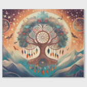 Atem des Everest, Dreamcatcher Tree of Life Geschenkpapier (Flach)
