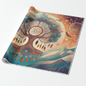 Atem des Everest, Dreamcatcher Tree of Life Geschenkpapier (Ungerollt)
