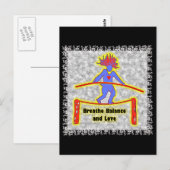 Atem und Liebe auf Grau Postkarte (Vorne/Hinten)