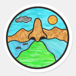 Atemausatmen Runder Aufkleber