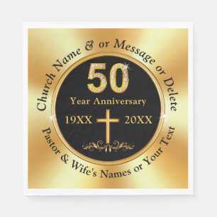 Atemberaubend, 50. Kirchenjubiläum, Napkins 3 Größ Serviette