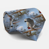 Atemberaubend-Afrikanischer Grau-Papagei Krawatte (Gerollt)