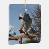 Atemberaubend-Afrikanischer Grauer Papagei Keramikornament (Rechts)