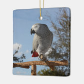 Atemberaubend-Afrikanischer Grauer Papagei Keramikornament (Links)