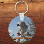 Atemberaubend-Afrikanischer Grauer Papagei Schlüsselanhänger (Vorderseite)