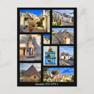Atemberaubend Alberobello, Collage Postkarte