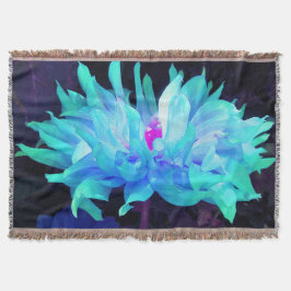 Atemberaubend Aqua Blue und Green Cactus Dahlia Decke