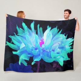 Atemberaubend Aqua Blue und Green Cactus Dahlia Fleecedecke