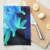 Atemberaubend Aqua Blue und Green Cactus Dahlia Geschirrtuch (Viertel Falte)