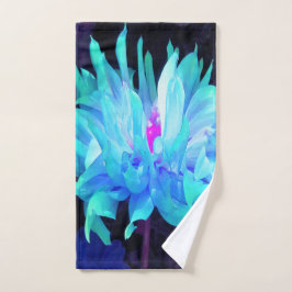 Atemberaubend Aqua Blue und Green Cactus Dahlia Handtuch