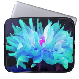 Atemberaubend Aqua Blue und Green Cactus Dahlia Laptopschutzhülle
