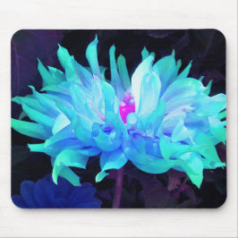 Atemberaubend Aqua Blue und Green Cactus Dahlia Mousepad