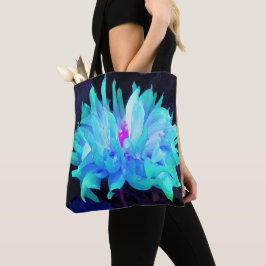 Atemberaubend Aqua Blue und Green Cactus Dahlia Tasche