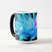 Atemberaubend Aqua Blue und Green Cactus Dahlia Verwandlungstasse (Vorderseite Links)