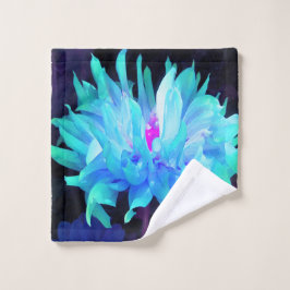 Atemberaubend Aqua Blue und Green Cactus Dahlia Waschlappen