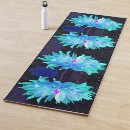 Atemberaubend Aqua Blue und Green Cactus Dahlia Yogamatte