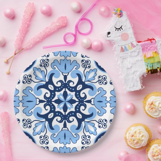 💙 Atemberaubend-Azulejos Pappteller (Party)