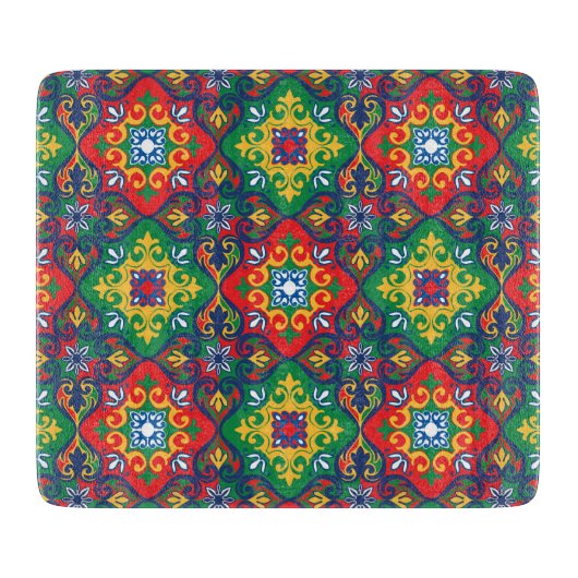 Atemberaubend 💚 ❤️ 💛 Azulejos Platz Schneidebrett (Vorderseite)