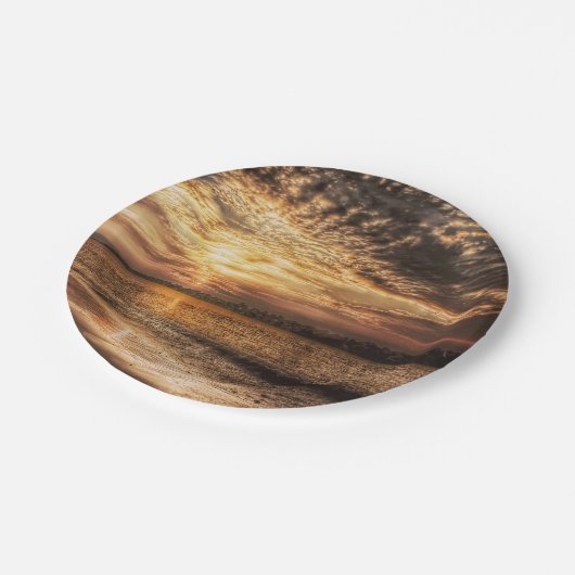 Atemberaubend Beach Sunrise Pappteller (Schrägansicht)