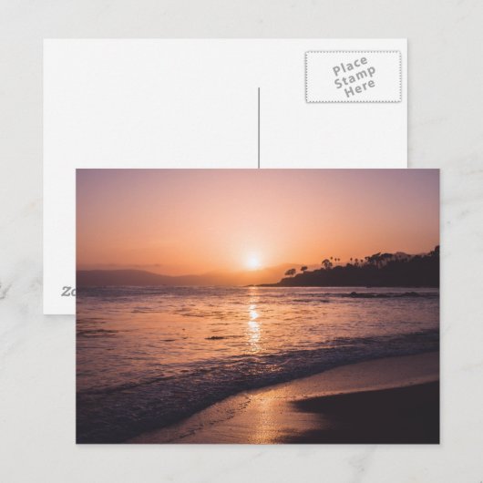 Atemberaubend Beach Sunset Postkarte (Vorne/Hinten)