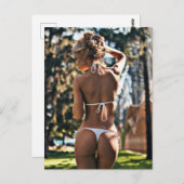 Atemberaubend Beautiful Bikini Foto Postkarte (Vorne/Hinten)