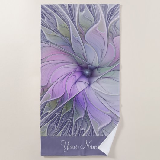 Atemberaubend Beauty Abstrakt Fraktal Art Blume Strandtuch (Vorderseite)