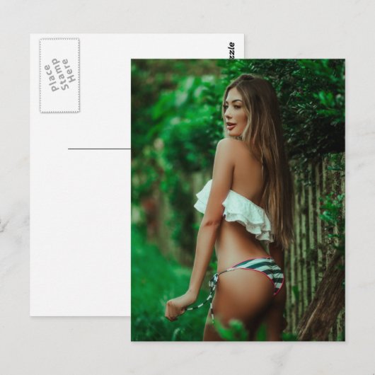 ATEMBERAUBEND ! Bikini Babe Foto Postkarte (Vorne/Hinten)
