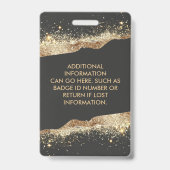 Atemberaubend Black and Gold Glitzer Salon ID Ausweis (Rückseite)